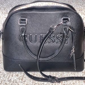 * GUESS  Women's Rigden Logo Dome Satchel-Black